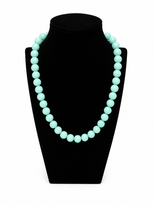 Blauwe parelketting