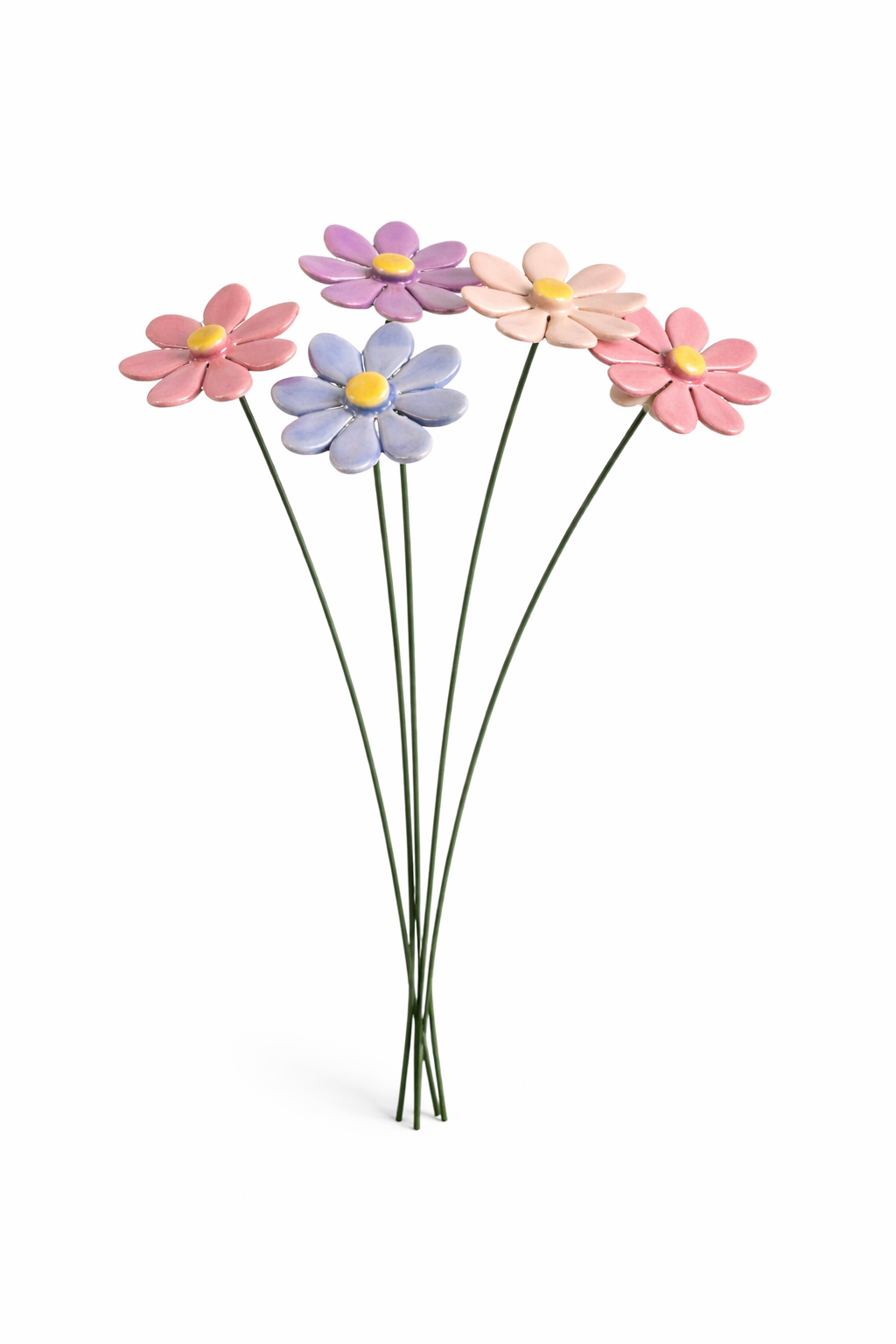 Madeliefjes van keramiek - pastel woondecoratie 3,5cm