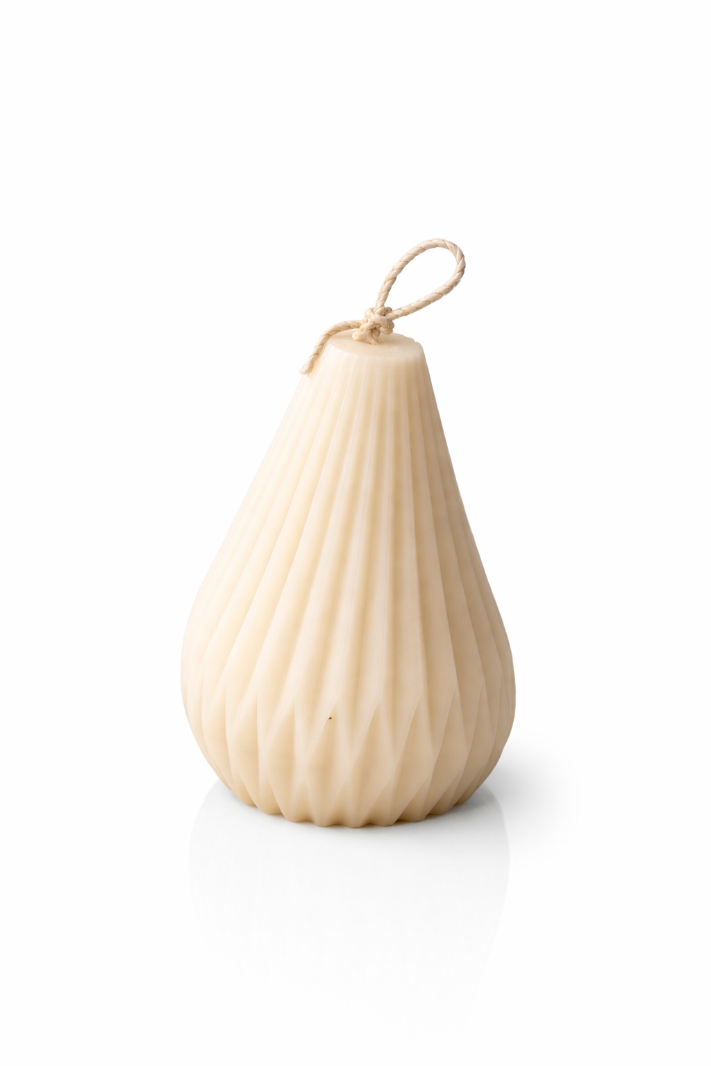Handgemaakte kaars beige - druppel klein - cadeau voor haar