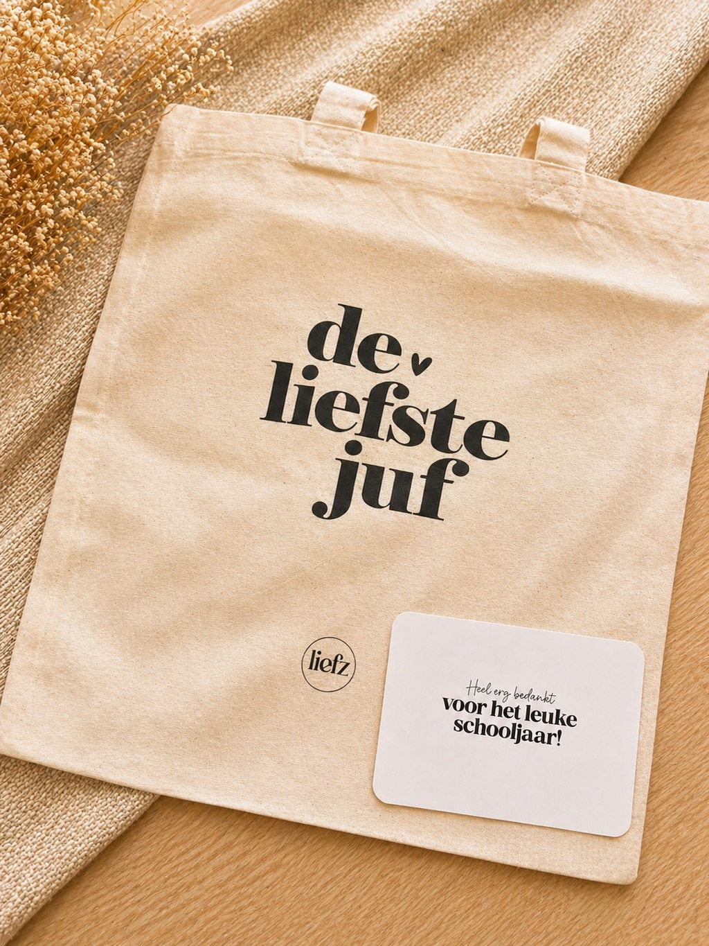 Canvas tas "De liefste juf"