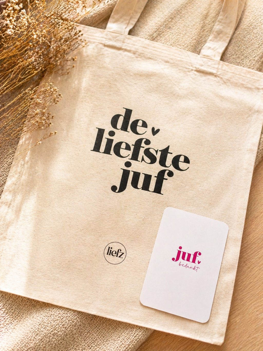 Canvas tas "De liefste juf"