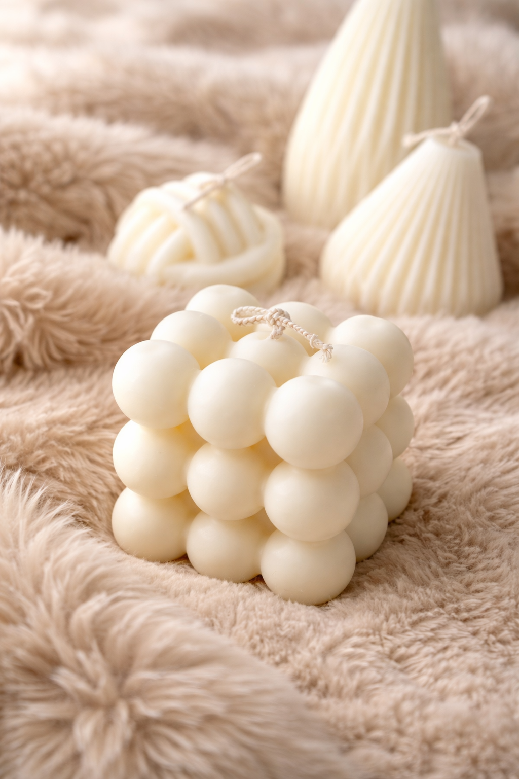 Handgemaakte kaars - bubbel kaars - 4 stijlen