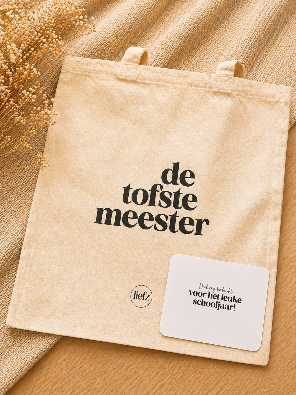 Canvas tas "De liefste juf"